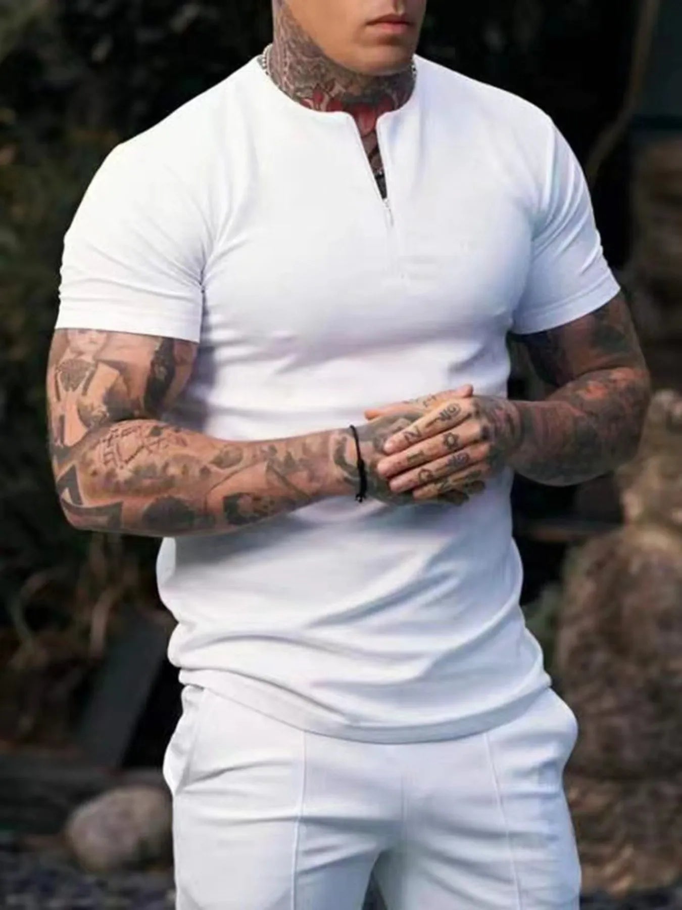 Men's Notched Short Sleeve Active T-Shirt
