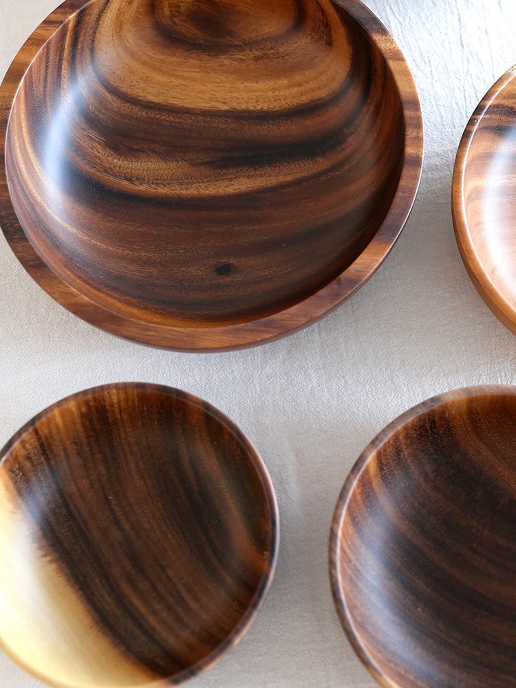 Natural Wooden Bowl  Fruit Bowl Salad Bowl For Home Restaurant