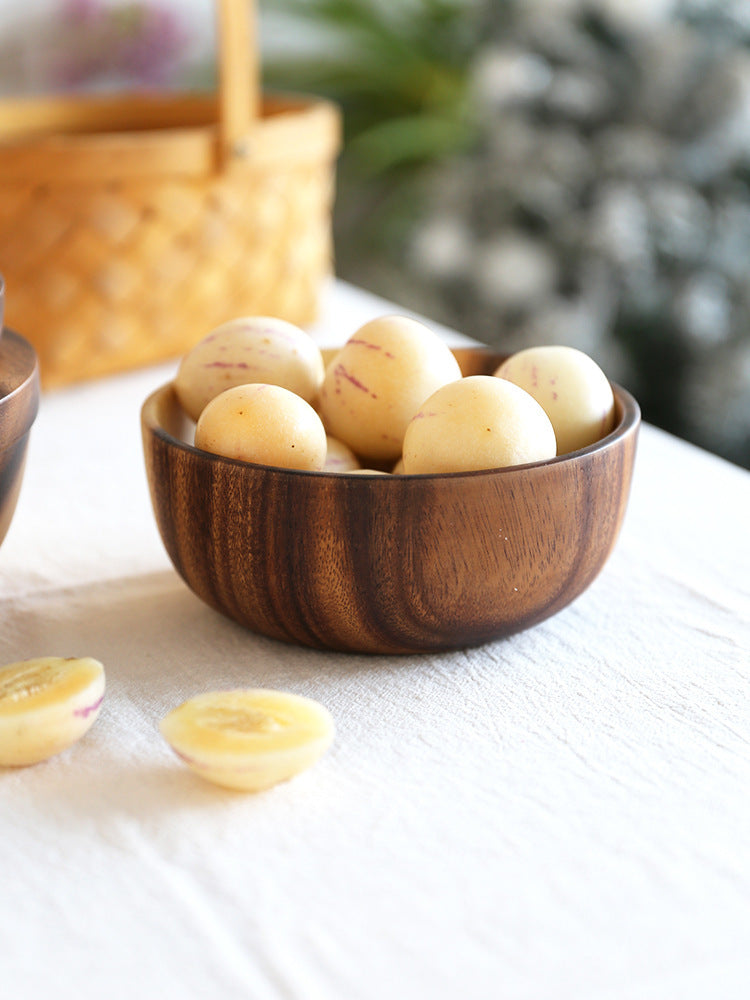 Natural Wooden Bowl  Fruit Bowl Salad Bowl For Home Restaurant