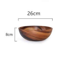 Natural Wooden Bowl  Fruit Bowl Salad Bowl For Home Restaurant