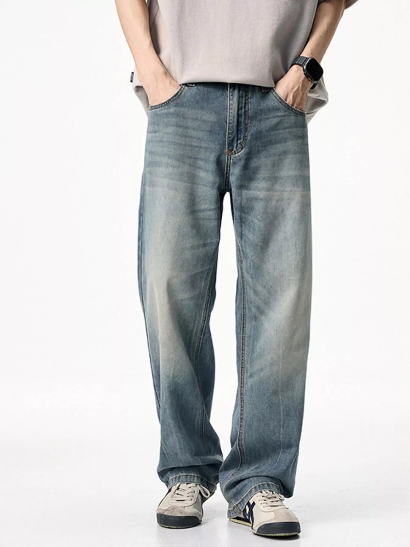 Men's Vintage Wash Loose Fit Jeans