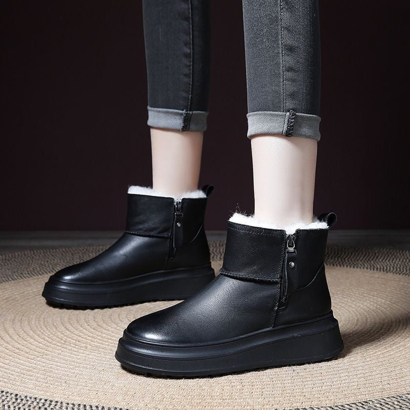 Thick Sole Snow Boots for Women Short Cuff Winter Warm Furry Boots Trendy Fashion Women's Shoes