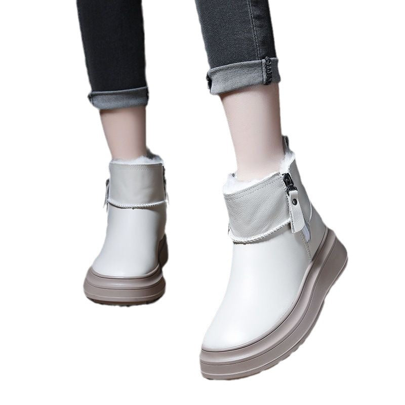 Thick Sole Snow Boots for Women Short Cuff Winter Warm Furry Boots Trendy Fashion Women's Shoes