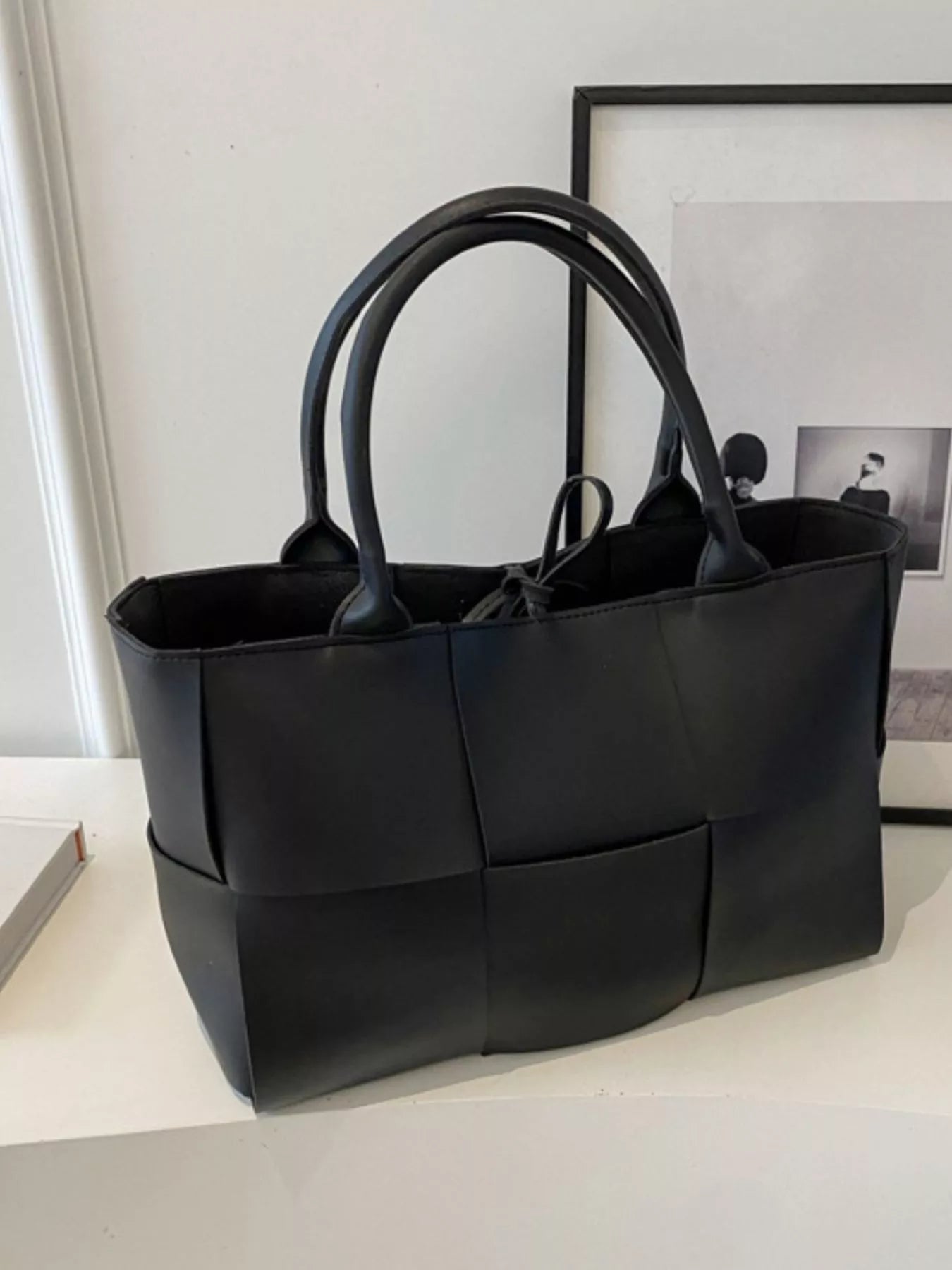 Woven Leather Tote Bag