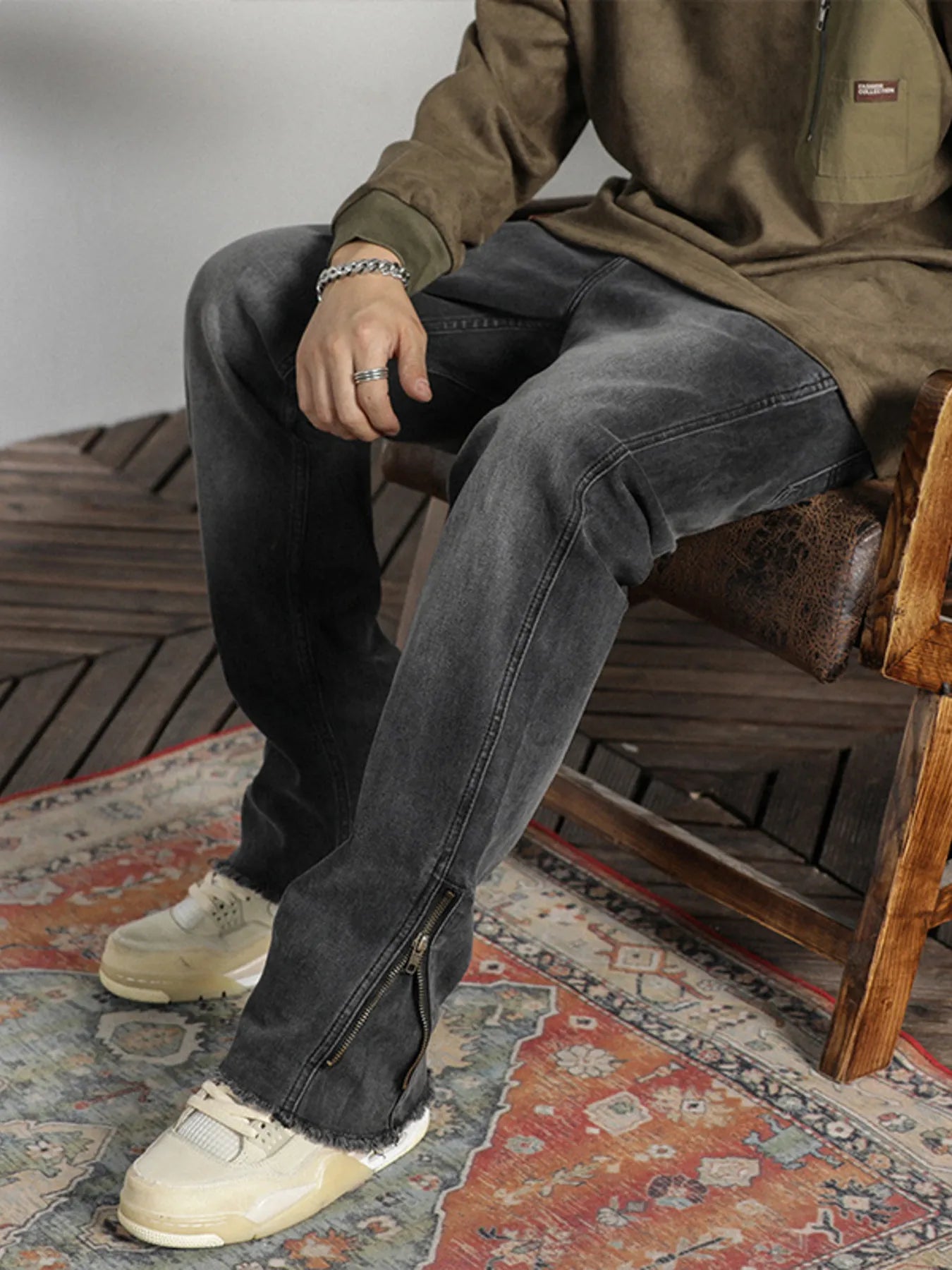 Men's Vintage Raw Hem Jeans